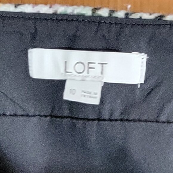 LOFT Wool Blend Multicolor Houndstooth Mini Skirt - 10 - Picture 8 of 8